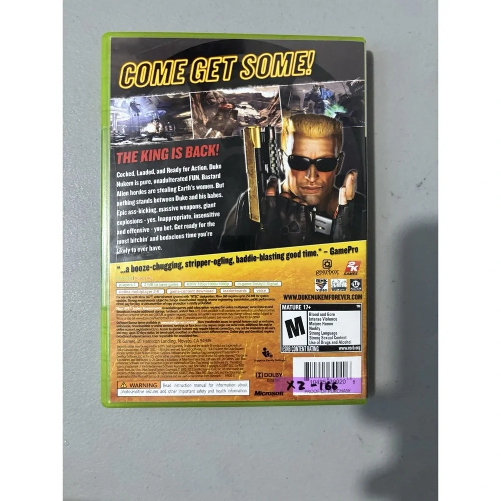XBOX 360~ 🎮~ Duke Nukem: Forever ~Xbox One Compatible ~ Great Condition